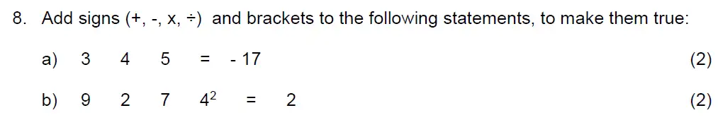Question 2020 - Beneden School – 13 Plus Maths Scholarship Paper – 2020
