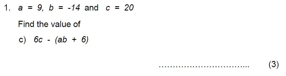 Question 1(c) - Benenden School - 13 Plus Maths Scholarship Paper 2022