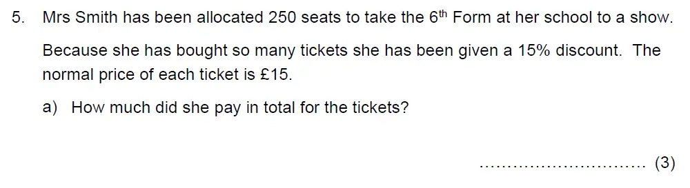 Question 5(a) - Benenden School - 13 Plus Maths Scholarship Paper 2022