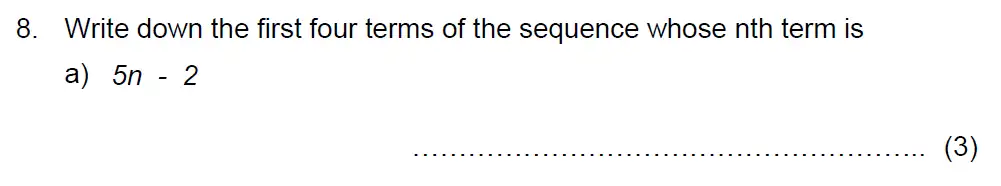 Question 8(a) - Benenden School - 13 Plus Maths Scholarship Paper 2022