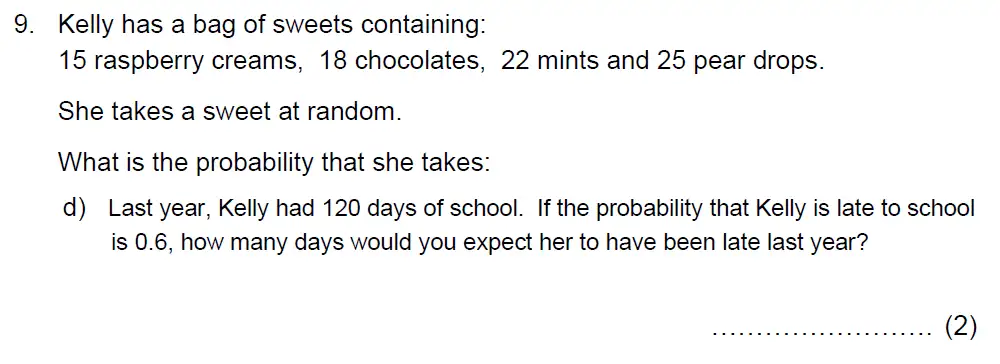Question 9(d) - Benenden School - 13 Plus Maths Scholarship Paper 2022