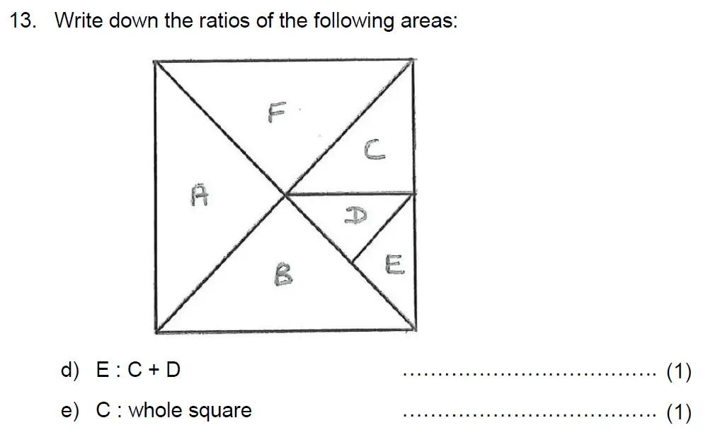 Question 13(13(d),13(e)) - Benenden School - 13 Plus Maths Scholarship Paper 2022
