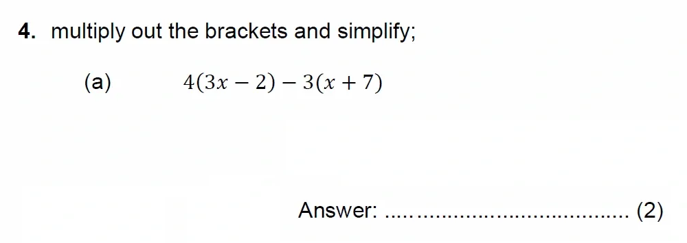Question 04(a) - Chigwell School 13 Plus Maths Specimen Paper