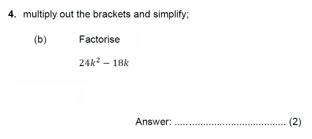 Question 04(b) - Chigwell School 13 Plus Maths Specimen Paper