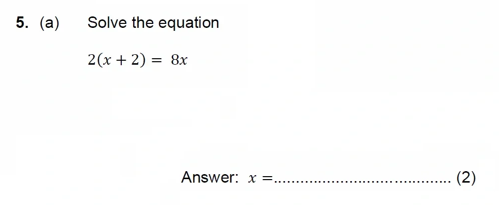 Question 05(a) - Chigwell School 13 Plus Maths Specimen Paper