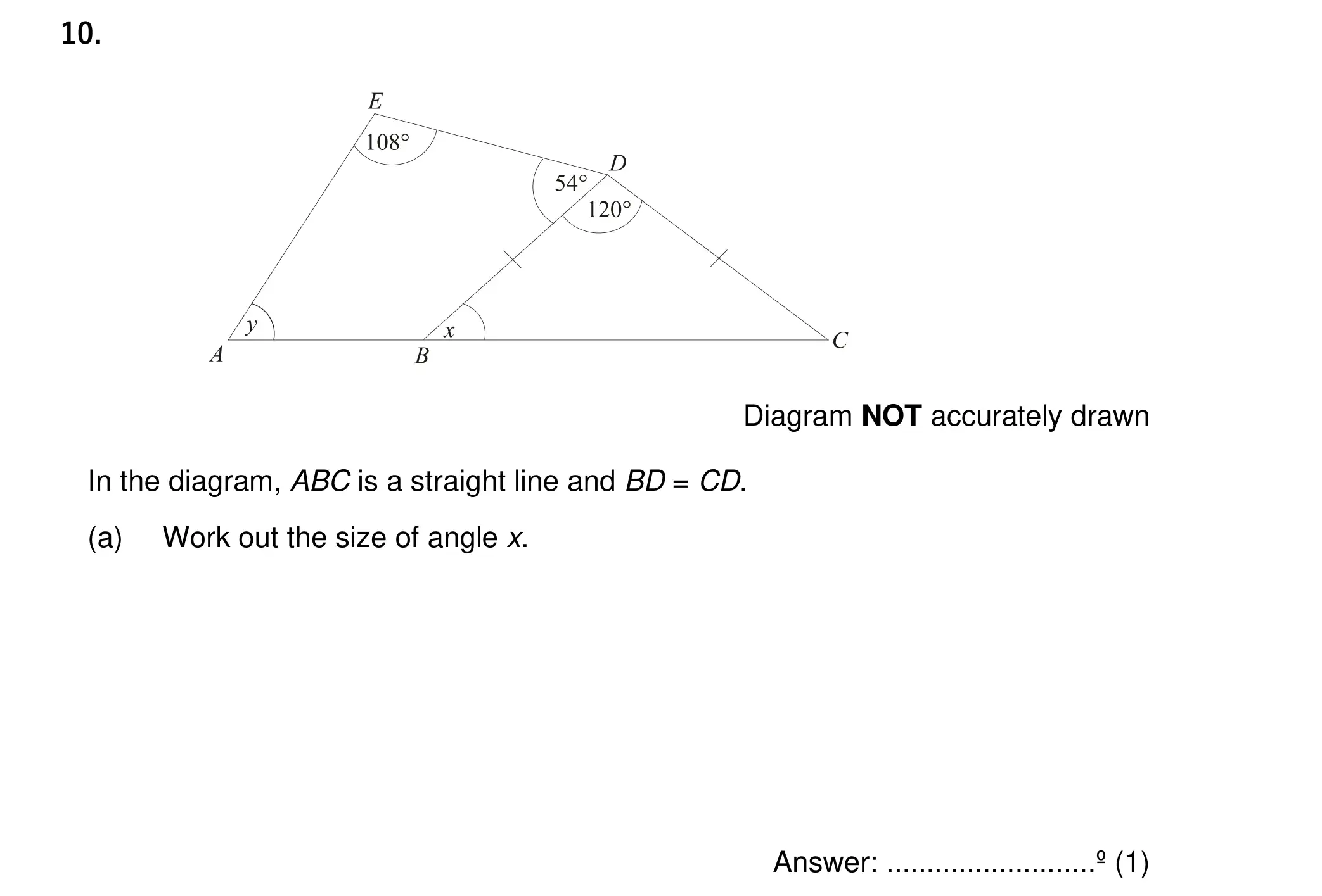 Question 10(a) - Chigwell School 13 Plus Maths Specimen Paper 2026