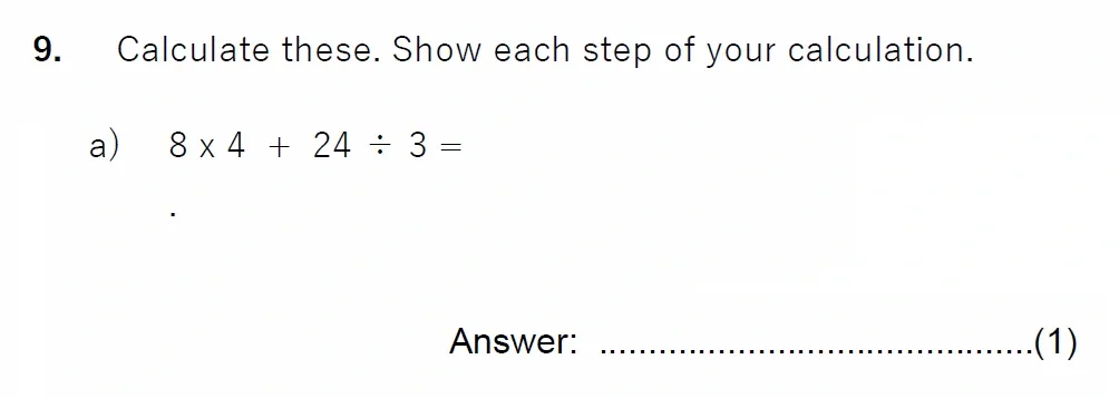 Question 09(a) - Chigwell School 13 Plus Maths Specimen Paper