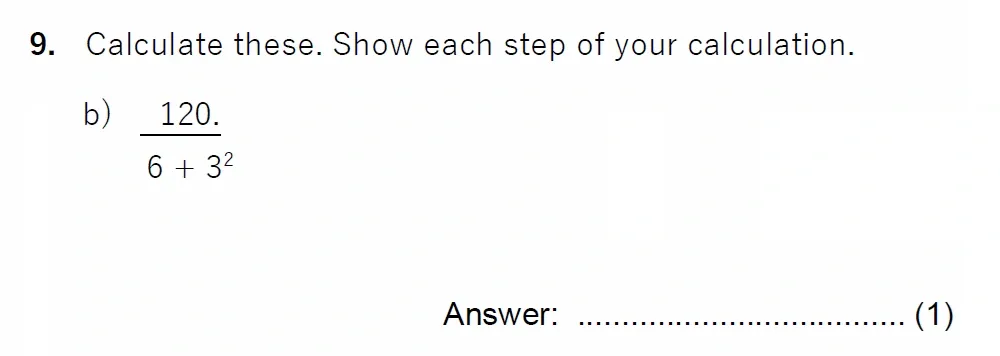 Question 09(b) - Chigwell School 13 Plus Maths Specimen Paper