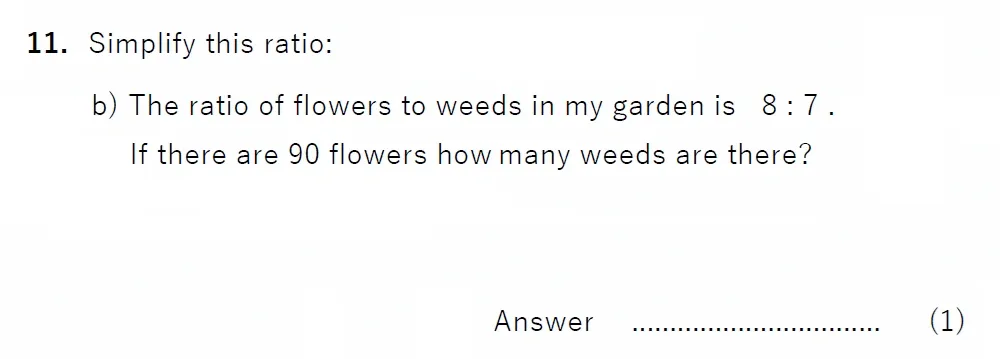 Question 11(b) - Chigwell School 13 Plus Maths Specimen Paper