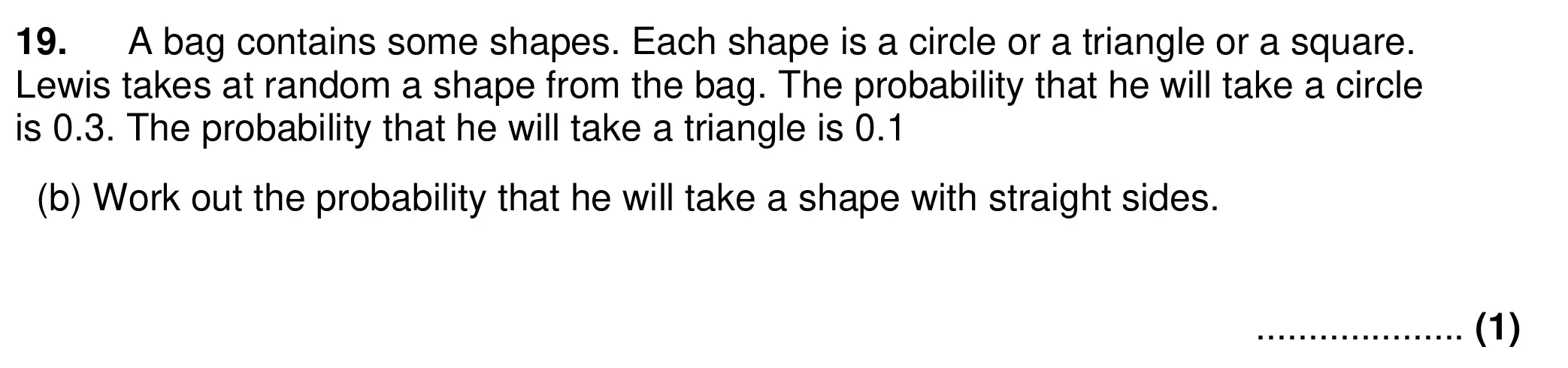 Question 19(b) - Chigwell School 13 Plus Maths Specimen Paper 2026
