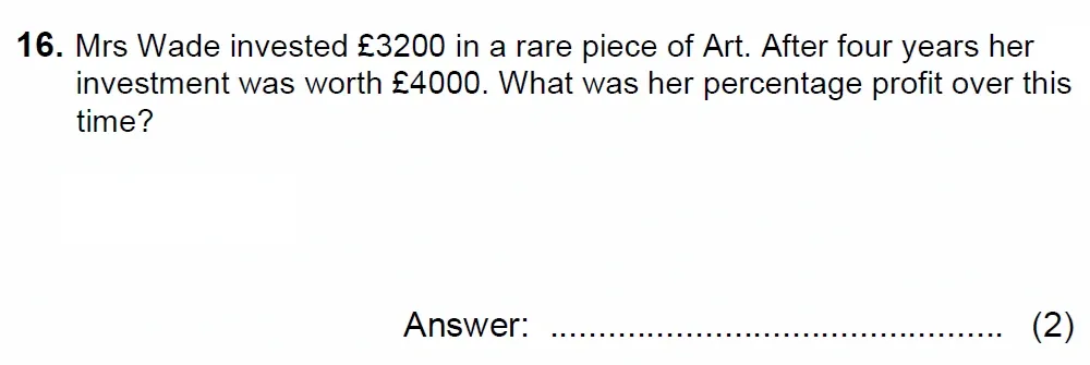 Question 16 - Chigwell School 13 Plus Maths Specimen Paper