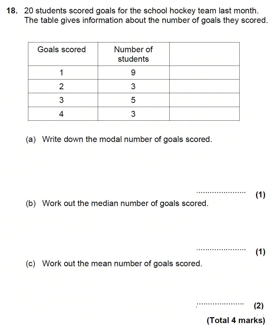 Question 18(a, b, c) - Chigwell School 13 Plus Maths Specimen Paper