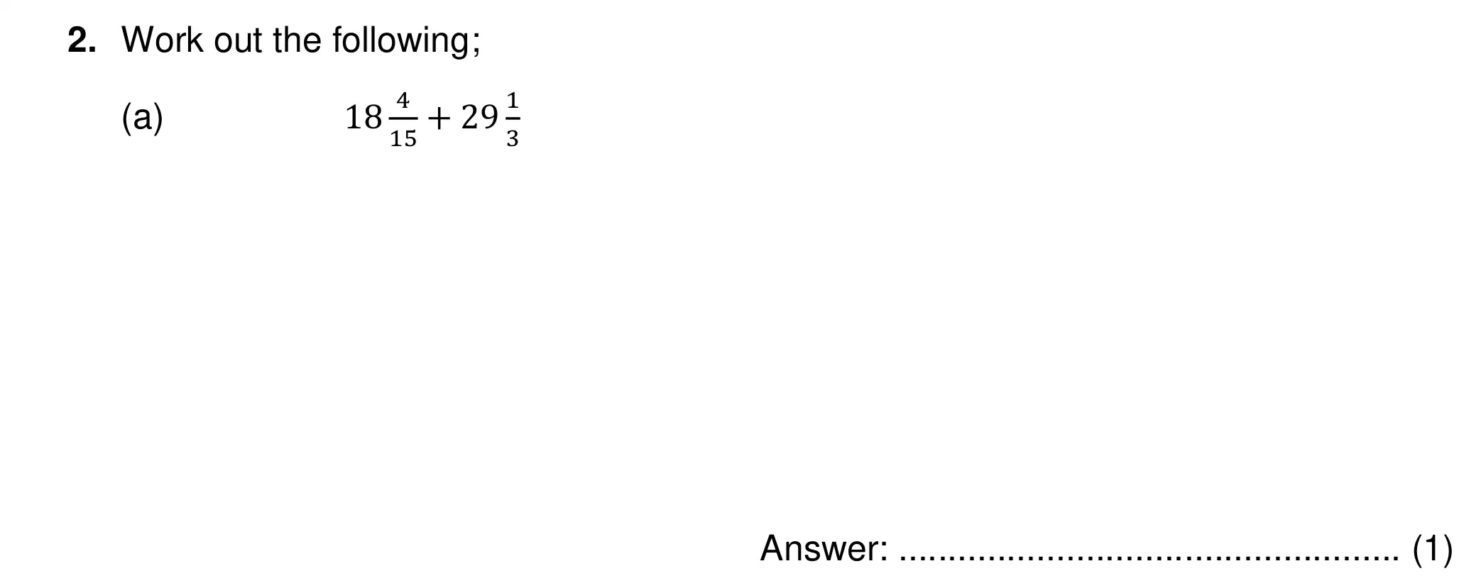 Question 2(a) - Chigwell School 13 Plus Maths Specimen Paper 2026