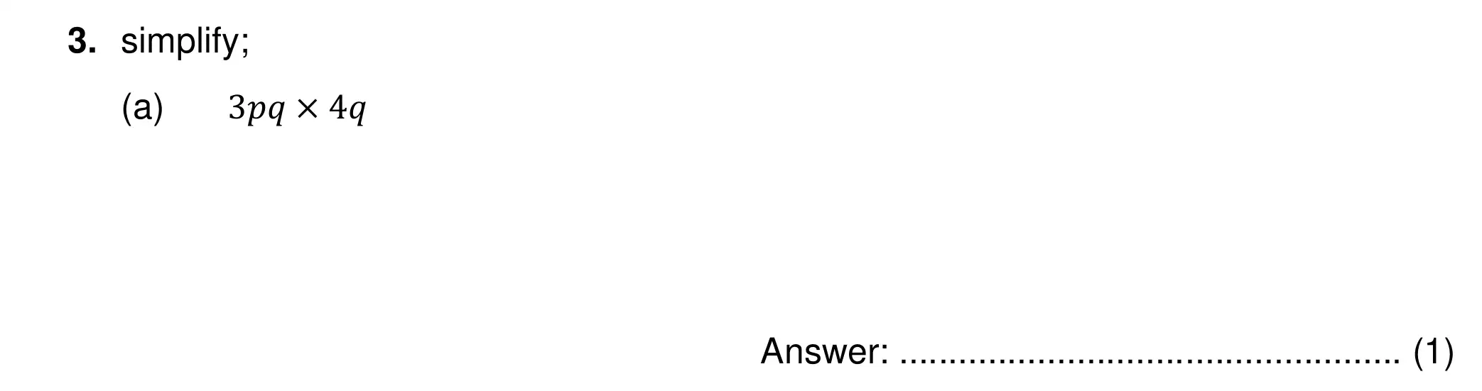 Question 3(a) - Chigwell School 13 Plus Maths Specimen Paper 2026