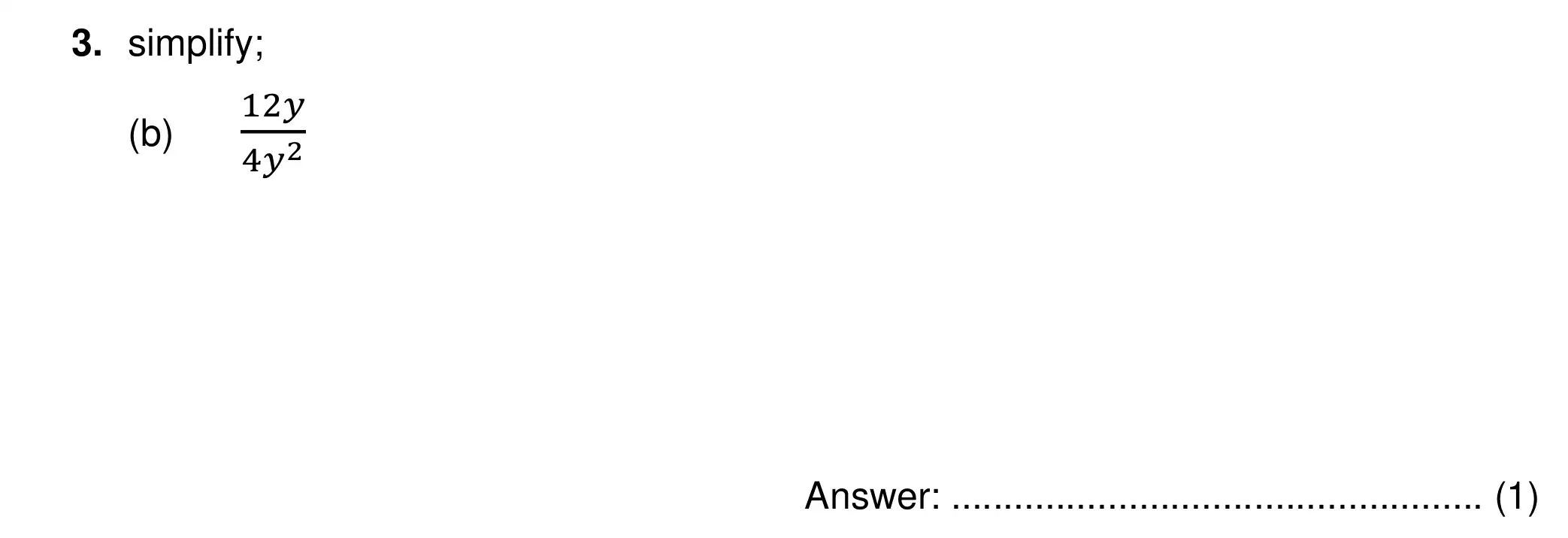 Question 3(b) - Chigwell School 13 Plus Maths Specimen Paper 2026