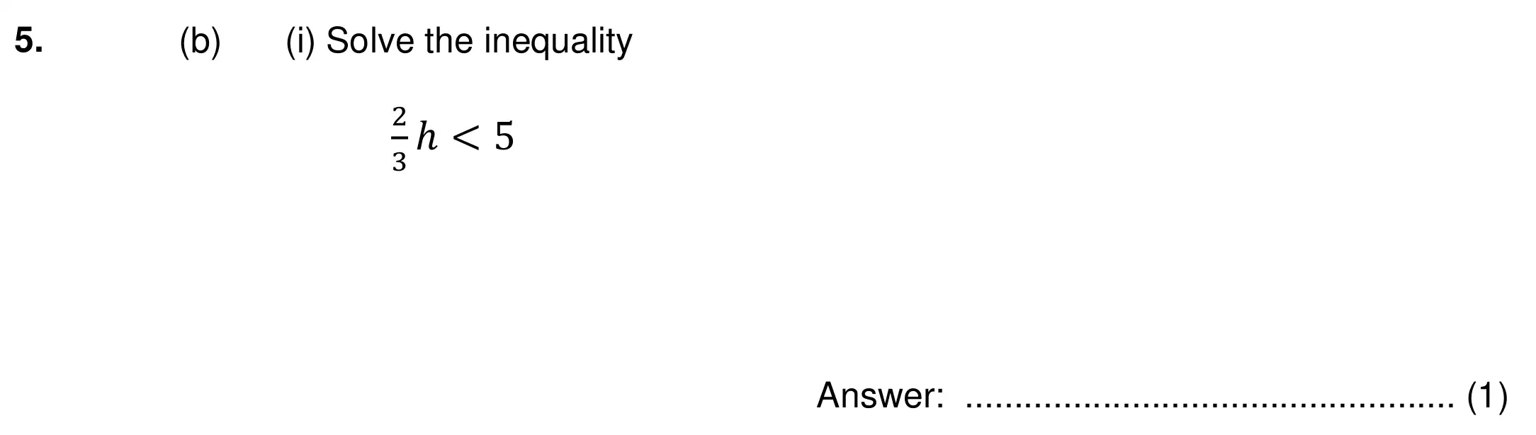 Question 5(b(i)) - Chigwell School 13 Plus Maths Specimen Paper 2026