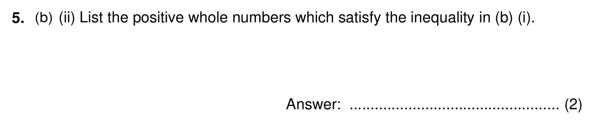Question 5(b(ii)) - Chigwell School 13 Plus Maths Specimen Paper 2026