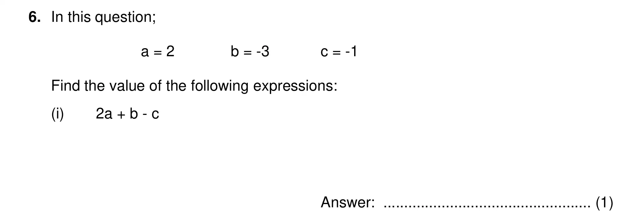 Question 6(i) - Chigwell School 13 Plus Maths Specimen Paper 2026