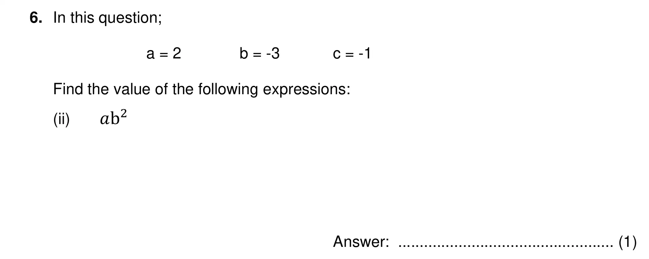 Question 6(ii) - Chigwell School 13 Plus Maths Specimen Paper 2026