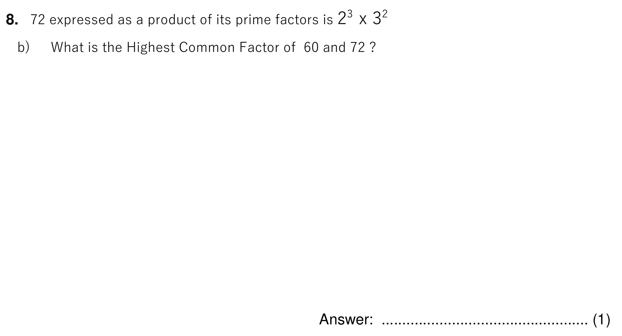 Question 8(b) - Chigwell School 13 Plus Maths Specimen Paper 2026
