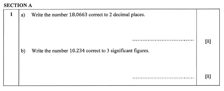 Question 1(a,b) - Christ’s Hospital – Residential Assessment Year 9 Maths 2014