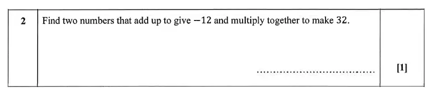 Question 2 - Christ’s Hospital – Residential Assessment Year 9 Maths 2014