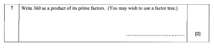 Question 7 - Christ’s Hospital – Residential Assessment Year 9 Maths 2014