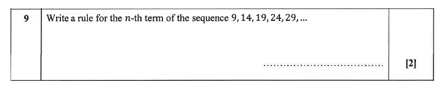 Question 9 - Christ’s Hospital – Residential Assessment Year 9 Maths 2014