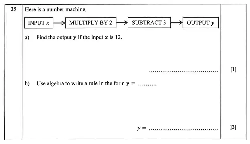 Question 25(25(a),25(b)) - Christ’s Hospital – Residential Assessment Year 9 Maths 2014