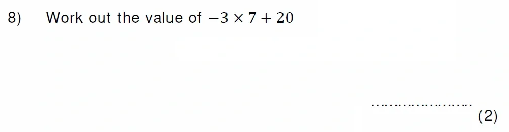 Question 08 - Colfe's School 13 Plus Examination Maths Sample Paper