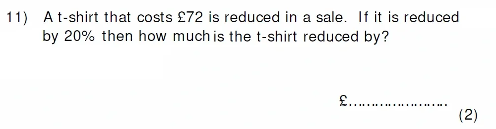 Question 11 - Colfe's School 13 Plus Examination Maths Sample Paper