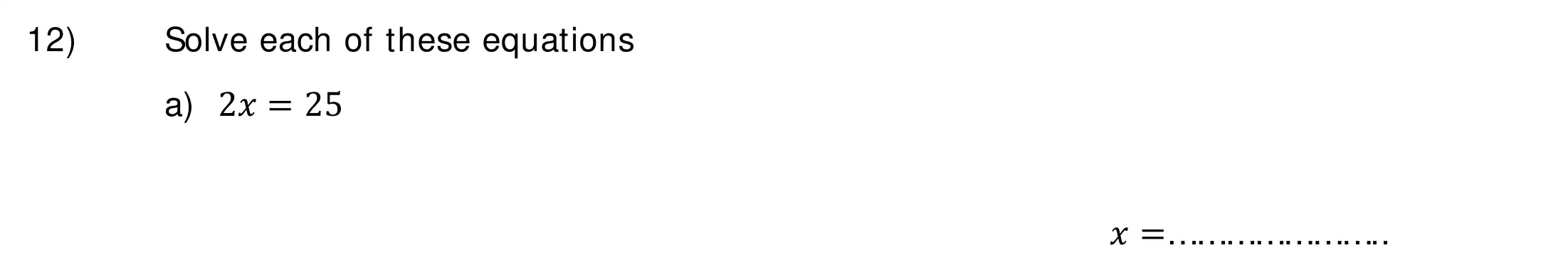 Question 12(a) - Colfe's School 13 Plus Examination Maths Sample Paper 2026