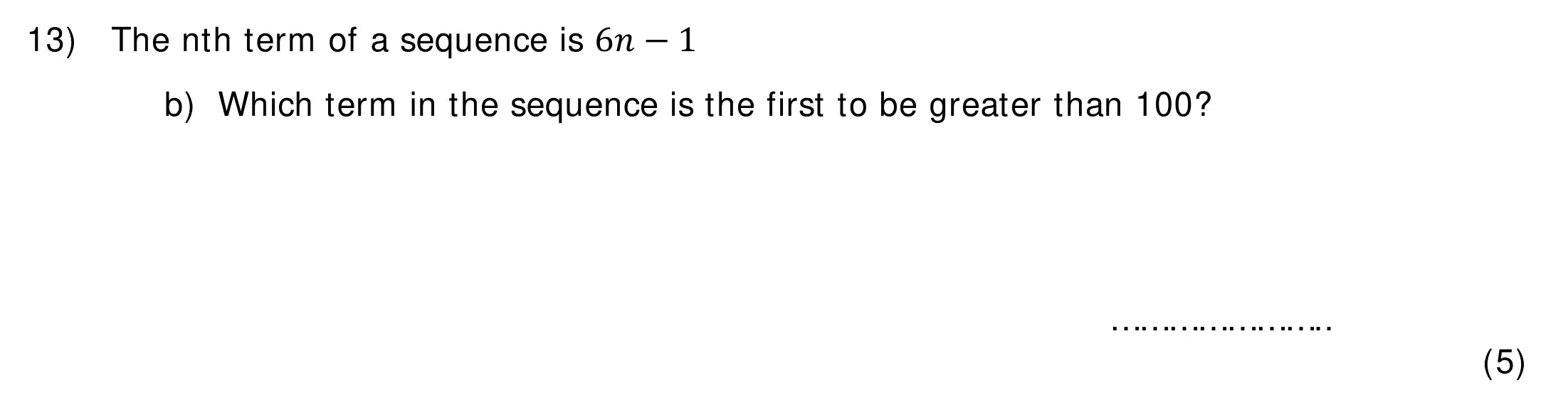 Question 13(b) - Colfe's School 13 Plus Examination Maths Sample Paper 2026