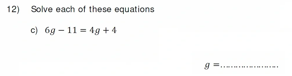 Question 12(c) - Colfe's School 13 Plus Examination Maths Sample Paper