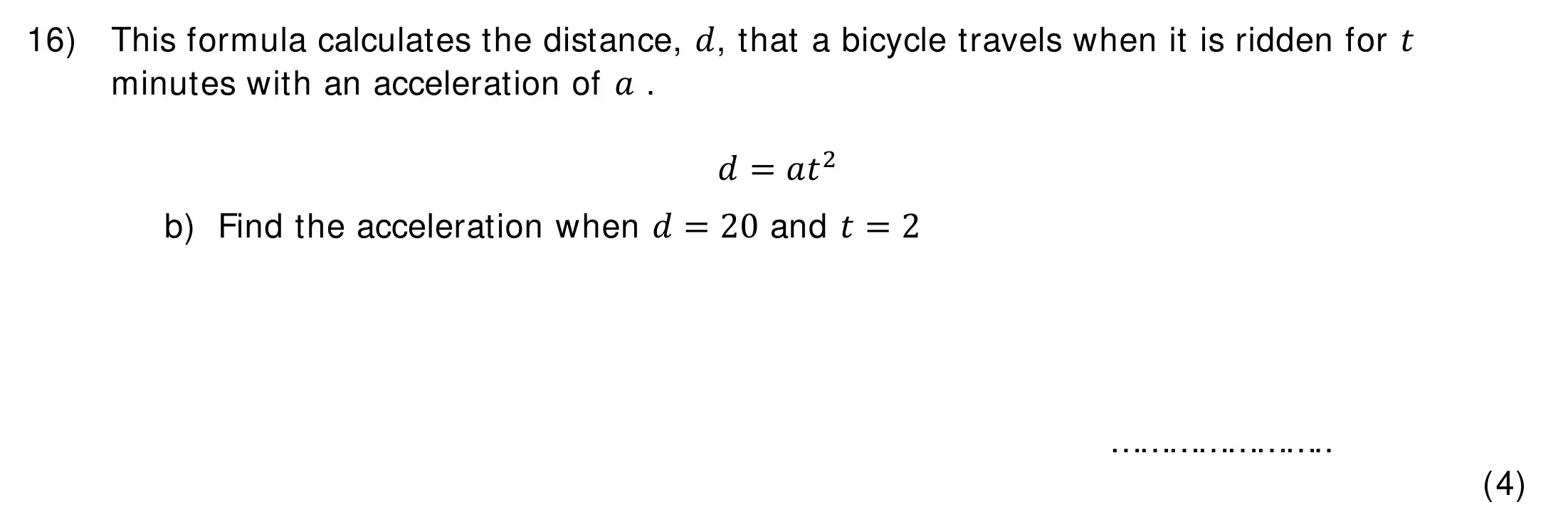Question 16(b) - Colfe's School 13 Plus Examination Maths Sample Paper 2026