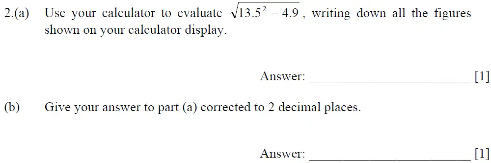 Question 2(a,b) - Dulwich College – 13 Plus Maths Sample Paper 1 2023