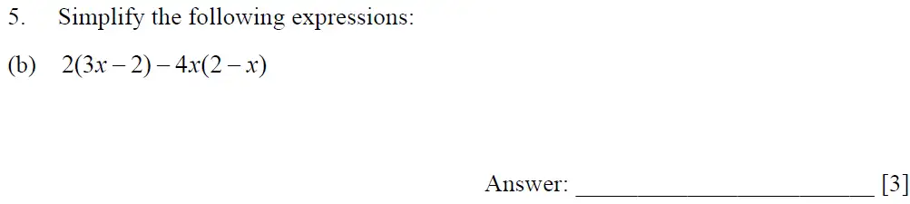 Question 5(b) - Dulwich College – 13 Plus Maths Sample Paper 1 2023