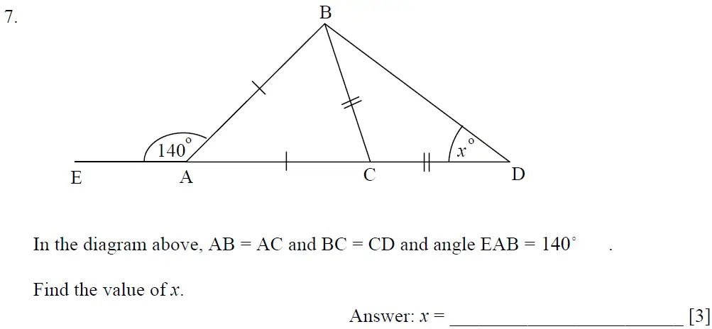 Question 7 - Dulwich College – 13 Plus Maths Sample Paper 1 2023