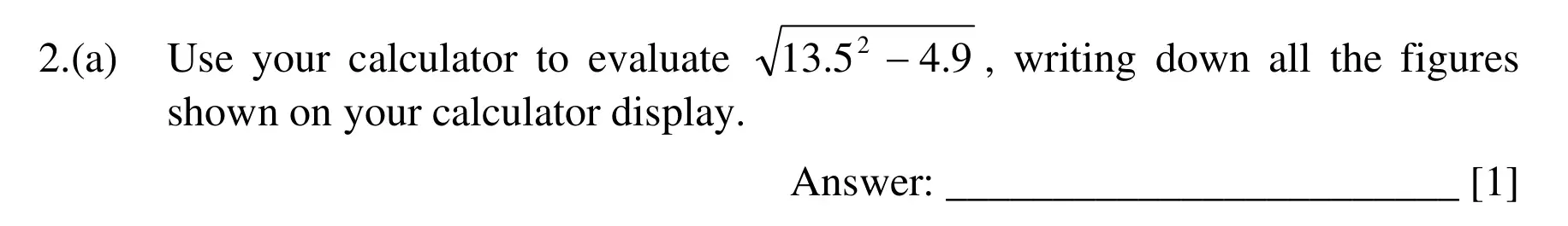 Question 2(a) - Dulwich College – 13 Plus Maths Sample Paper 1 2023