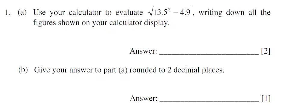 Question 1(a,b) - Dulwich College – 13 Plus Maths Sample Paper 2 2023