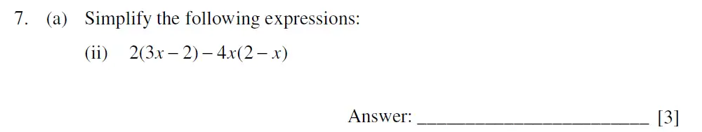 Question 7(a)(ii) - Dulwich College – 13 Plus Maths Sample Paper 2 2023