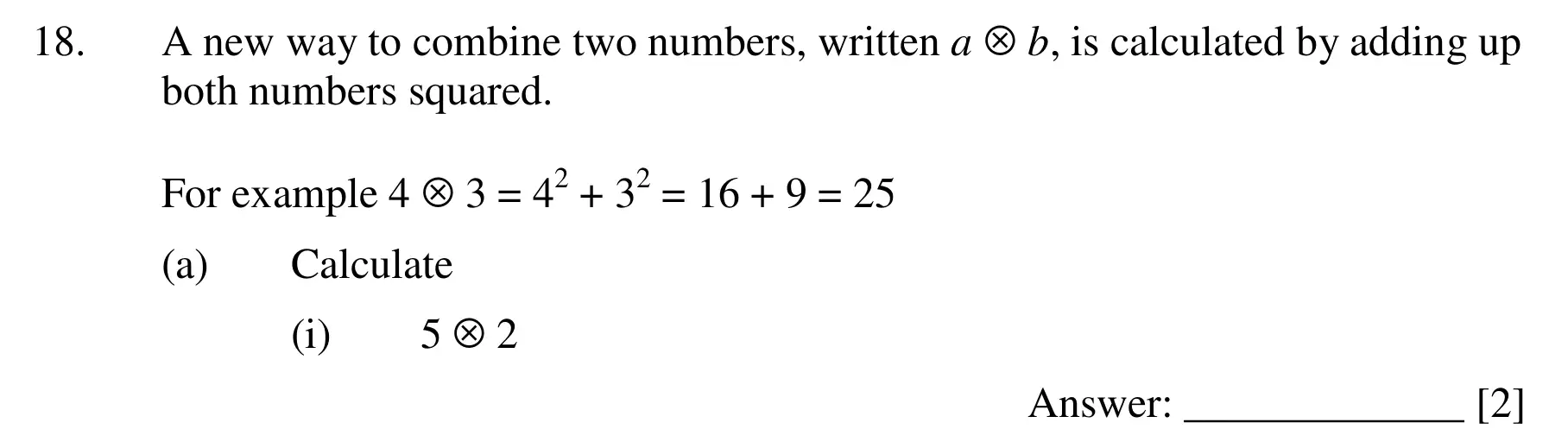 Question 18(a (i)) - Dulwich College – 13 Plus Maths Sample Paper 2 2023