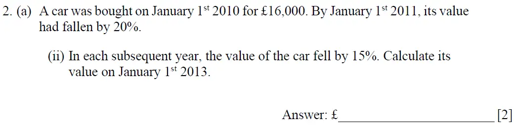 Question 2(a)(ii) - Dulwich College – 13 Plus Maths Specimen Paper 2023