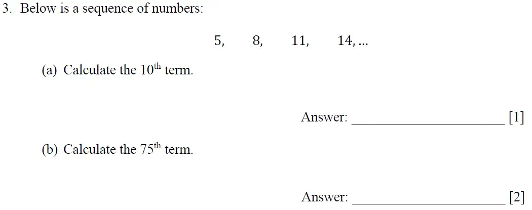 Question 3(a,b) - Dulwich College – 13 Plus Maths Specimen Paper 2023