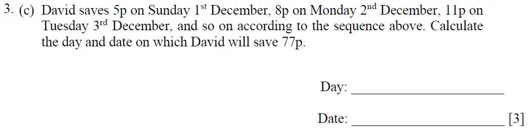 Question 3(c) - Dulwich College – 13 Plus Maths Specimen Paper 2023