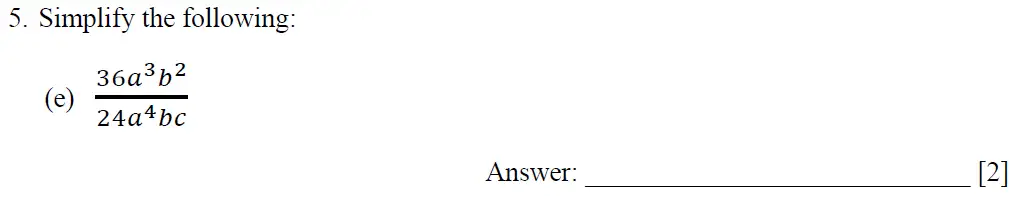 Question 5(e) - Dulwich College – 13 Plus Maths Specimen Paper 2023