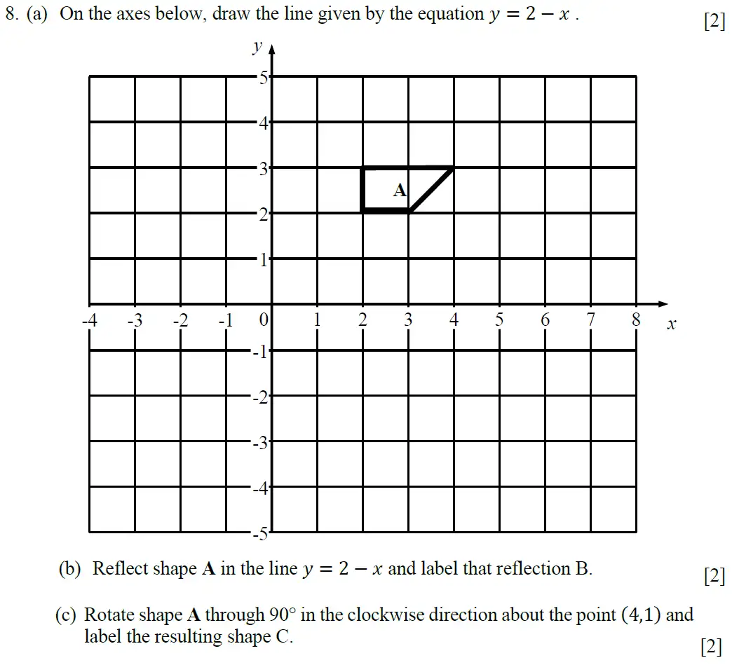 Question 8(a,b,c) - Dulwich College – 13 Plus Maths Specimen Paper 2023