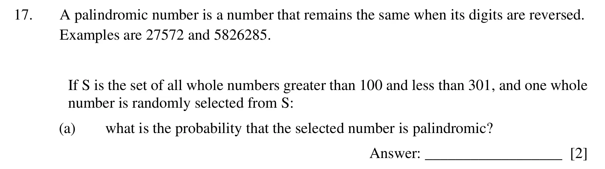 Question 17(a) - Dulwich College – 13 Plus Maths Specimen Paper 2023