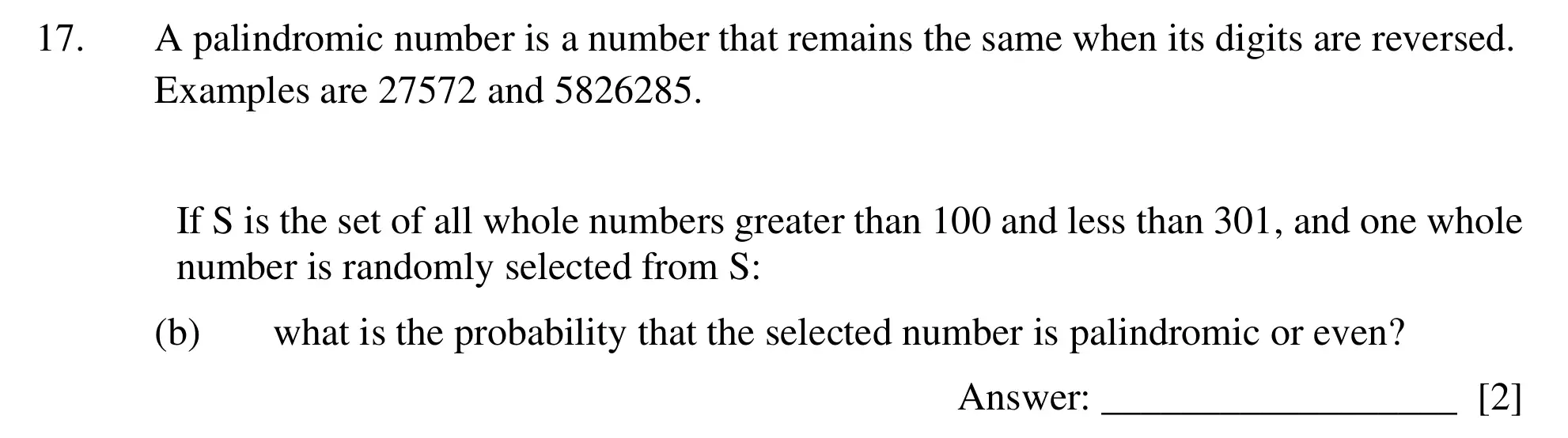 Question 17(b) - Dulwich College – 13 Plus Maths Specimen Paper 2023