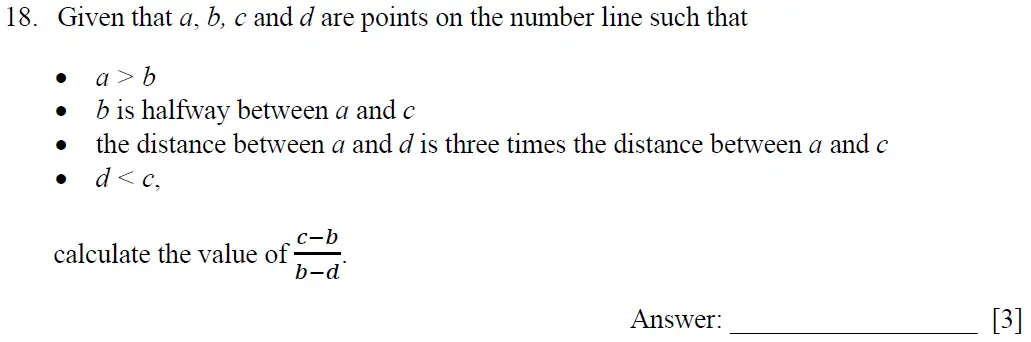 Question 18 - Dulwich College – 13 Plus Maths Specimen Paper 2023